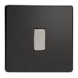 Premium Black Screwless 1 Gang 10A Retractive Decorative Switch
