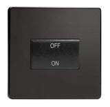 Premium Black Screwless 10A Fan Isolating Switch (3 Pole) Black Inserts