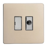 Satin Chrome Screwless 13A Decorative Unswitched Fused Spur with Flex Outlet