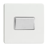 Premium White Screwless 10A Fan Isolating Switch (3 Pole) White Inserts