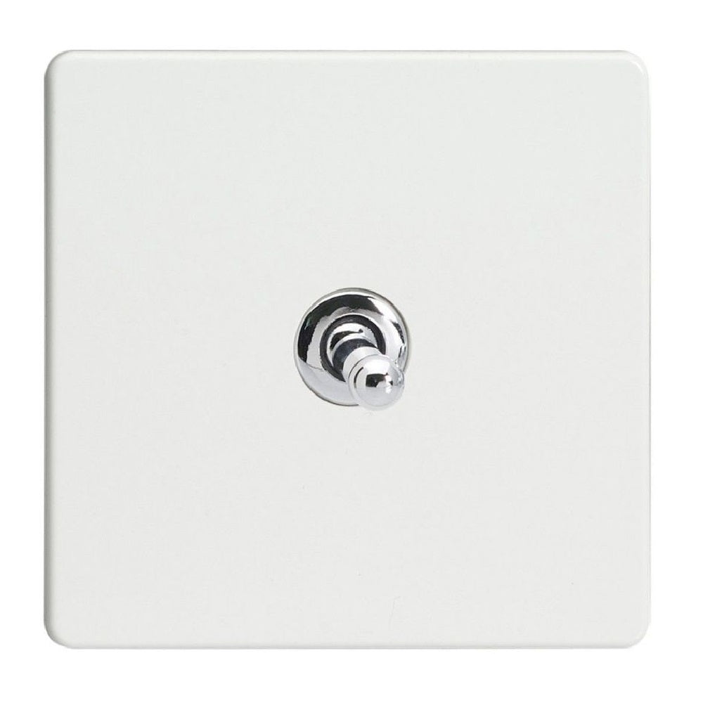 Premium White Screwless 1 Gang 10A 1 or 2 Way Decorative Toggle Switch ...