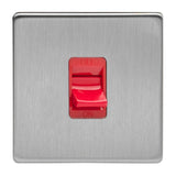 Varilight XDS45SS | Brushed Steel Screwless Cooker Switch
