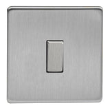 Varilight XDSBP1S | Brushed Steel Screwless Retractive Switch