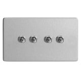 Varilight XDST9S | Brushed Steel Screwless Toggle Switch