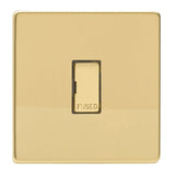 Polished Brass Screwless 13A Decorative Unswitched Fused Spur