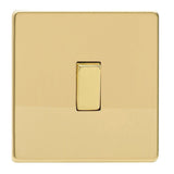 Polished Brass Screwless 1 Gang 10A Retractive Decorative Switch