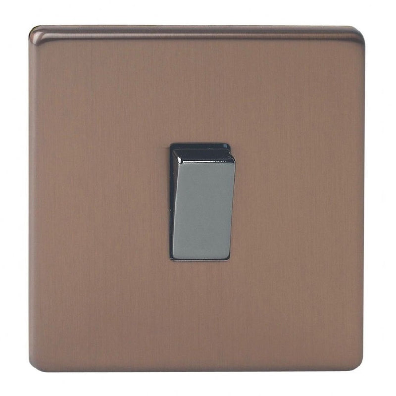 Varilight XDY1S.BZ | Brushed Bronze Screwless Urban Rocker Switch | XDY1SBZ