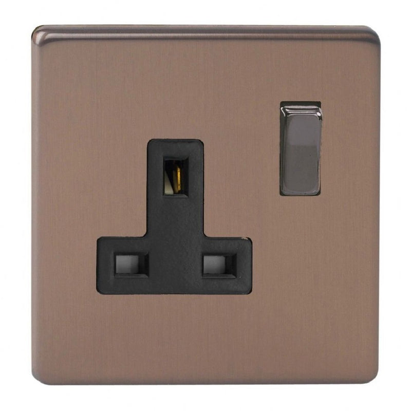 Varilight XDY4BS.BZ | Brushed Bronze Screwless Urban Double Pole Socket | XDY4BSBZ