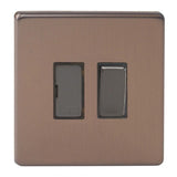 Brushed Bronze Screwless Urban 13A Decorative Switched Fused Spur