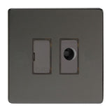 Iridium Black Screwless 13A Decorative Unswitched Fused Spur with Flex Outlet