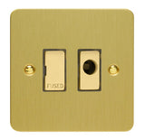 Brushed Brass Ultraflat 13A Decorative Unswitched Fused Spur with Flex Outlet