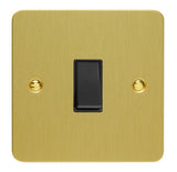 Brushed Brass Ultraflat 1 Gang 10A Retractive Black Switch