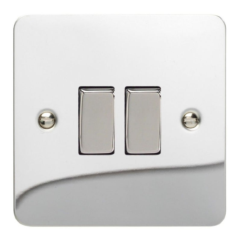 Varilight XFC2D | Polished Chrome Ultraflat Rocker Switch