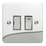 Polished Chrome Ultraflat 13A Decorative Switched Fused Spur with Neon