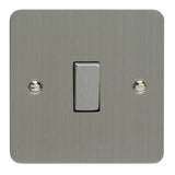 Brushed Steel Ultraflat 1 Gang 10A 1 or 2 Way Decorative Rocker Switch