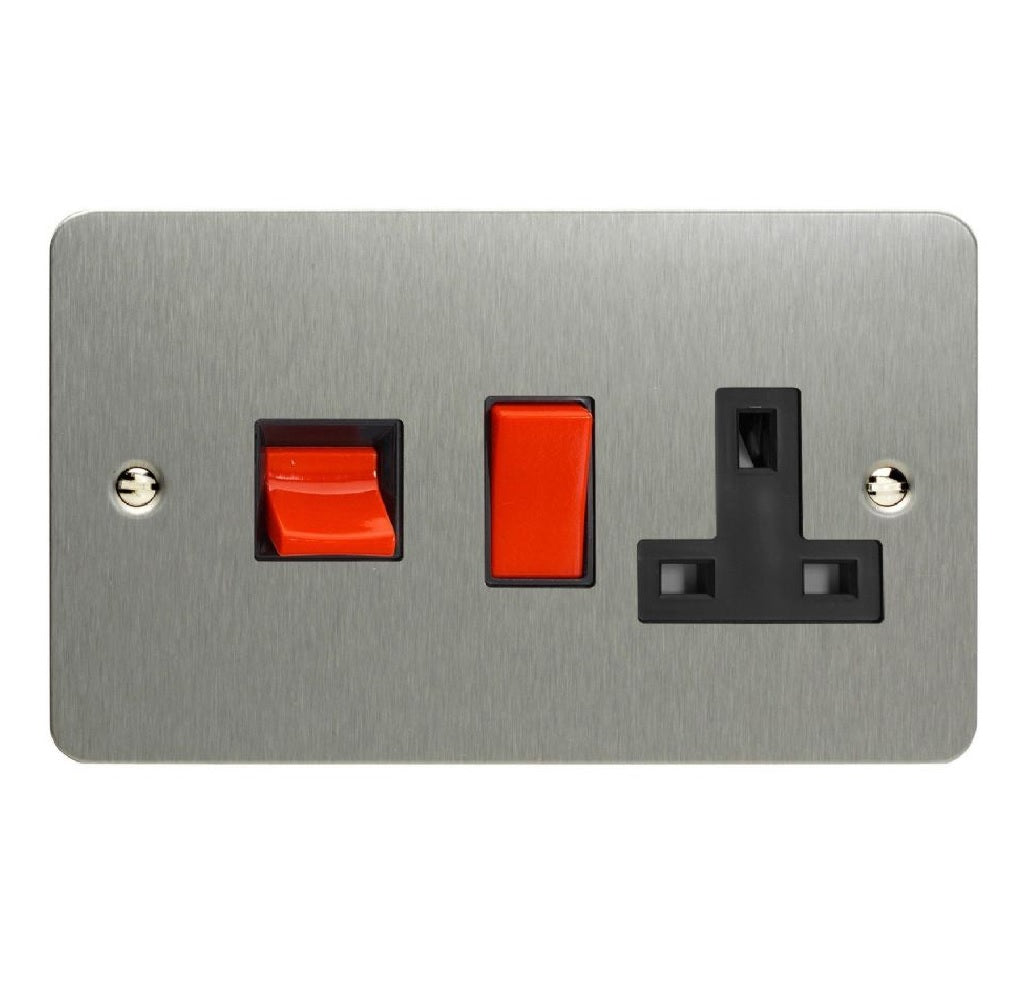 Varilight XFS45PB | Brushed Steel Ultraflat Cooker Switch