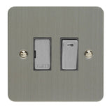 Brushed Steel Ultraflat 13A Decorative Switched Fused Spur with Neon