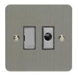 Brushed Steel Ultraflat 13A Decorative Unswitched Fused Spur with Flex Outlet