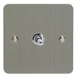 Brushed Steel Ultraflat 1 Gang 10A 1 or 2 Way Decorative Toggle Switch