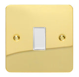 Polished Brass Ultraflat 1 Gang 10A Retractive White Switch