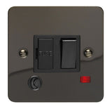 Iridium Black Ultraflat 13A Switched Fused Spur with Neon & Flex Outlet Black Inserts