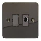 Iridium Black Ultraflat 13A Decorative Unswitched Fused Spur with Flex Outlet