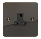 Iridium Black Ultraflat 1 Gang 5A Round Pin Socket Black Inserts