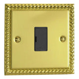 Georgian Brass Classic 13A Unswitched Fused Spur Black Inserts