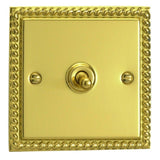 Georgian Brass Classic 1 Gang 10A 1 or 2 Way Decorative Toggle Switch