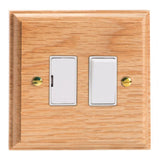Light Oak Kilnwood 13A Switched Fused Spur White Inserts