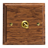 Medium Oak Kilnwood 1 Gang 10A 1 or 2 Way Decorative Toggle Switch