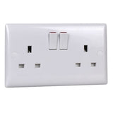 Polar White 2 Gang 13A Switched Socket