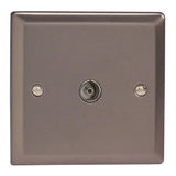 Pewter Classic 1 Gang TV Socket Co Axial