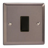 Pewter Classic 1 Gang 10A Retractive Black Switch