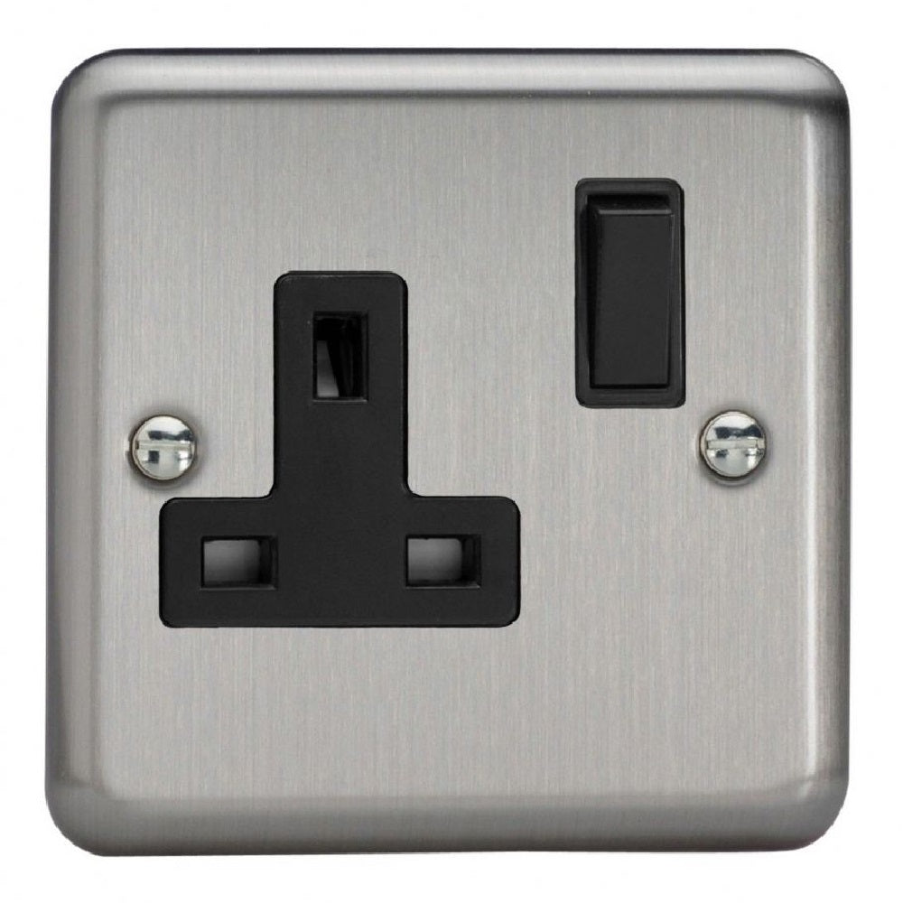 Varilight XG4B Georgian Polished Brass 1 Gang 13A DP Switched Plug Socket