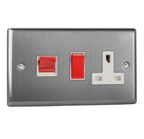 Varilight XT45PW | Brushed Steel Classic Cooker Switch