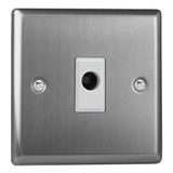 Brushed Steel Classic 16A Flex Outlet Plate White Inserts