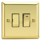 Victorian Brass Classic 13A Decorative Switched Fused Spur with Neon