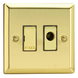 Victorian Brass Classic 13A Decorative Unswitched Fused Spur with Flex Outlet