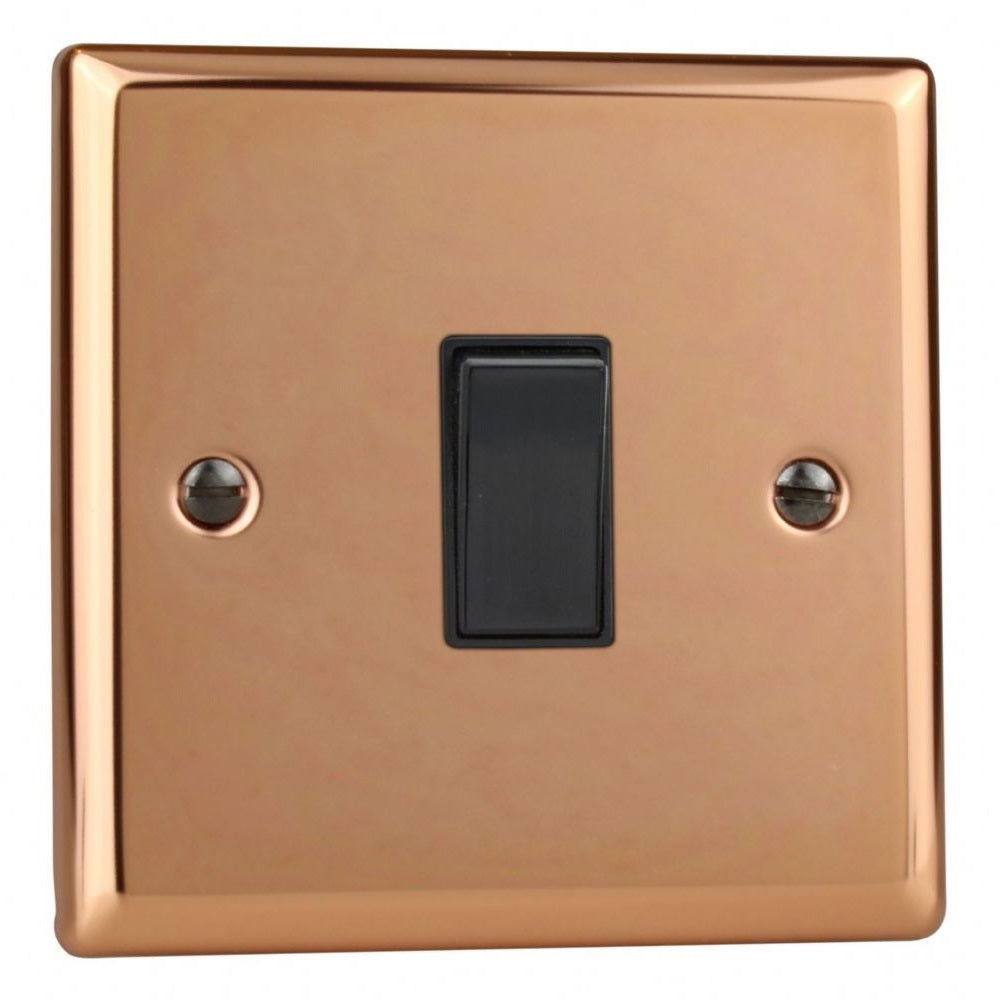 Single Rocker Light Switch Copper Polished Copper Urban 1 Gang 10A 1 or 2 Way Black Rocker Switch – The ...