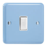 Duck Egg Blue Lily 1 Gang 10A 1 or 2 Way White Rocker Switch
