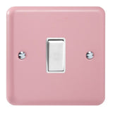 Rose Pink Lily 1 Gang 10A 1 or 2 Way White Rocker Switch