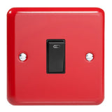 Pillar Box Red Lily 1 Gang 20A Double Pole Black Rocker Switch with Neon