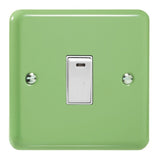 Beryl Green Lily 1 Gang 20A Double Pole White Rocker Switch with Neon
