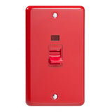 Pillar Box Red Lily Cooker Switch 45A with Neon (Vertical Twin Plate)