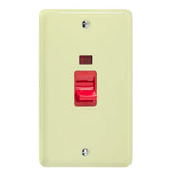 White Chocolate Lily Cooker Switch 45A with Neon (Vertical Twin Plate)