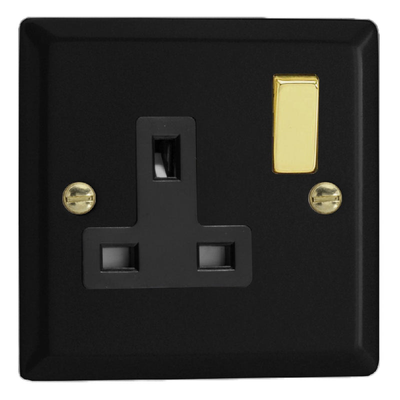 Varilight XY4VB.MB | Matt Black Vogue Double Pole Socket | XY4VBMB