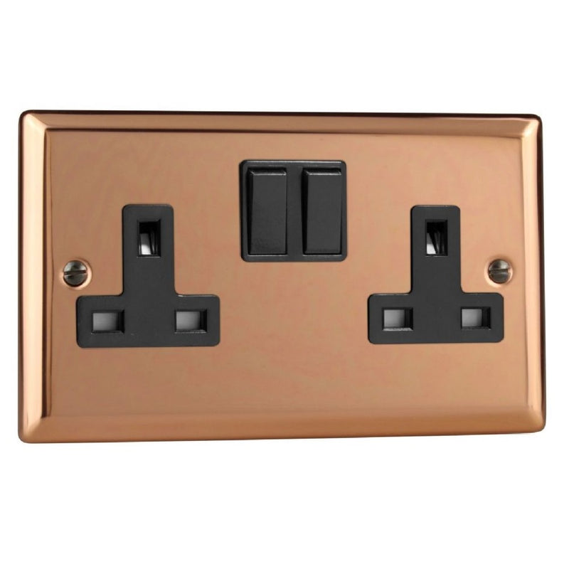 Varilight XY5B.CU | Polished Copper Urban Double Pole Socket | XY5BCU