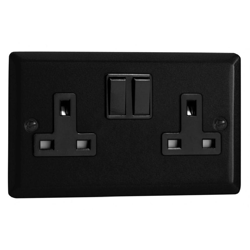 Varilight XY5B.MB | Matt Black Urban Double Pole Socket | XY5BMB