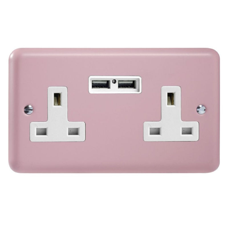 Varilight XY5U2W.RP | Rose Pink Lily Unswitched USB Socket | XY5U2WRP